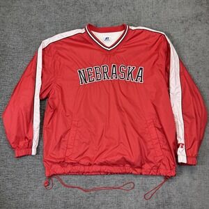 Vintage Nebraska CornHuskers Russell Athletic Windbreaker Jacket Men's Large Red
